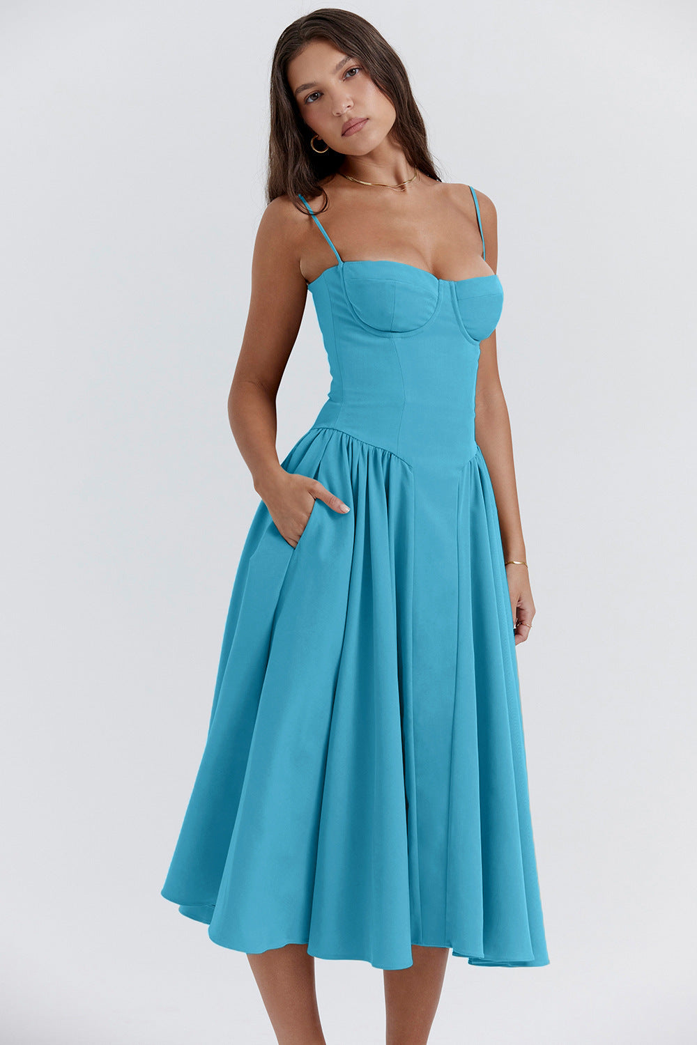 Vestito Midi Bridget con Top e Spalline Sottili