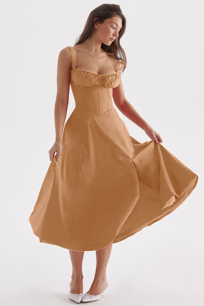 Vestito Midi Charlotte con Top a Laccio e Spacco