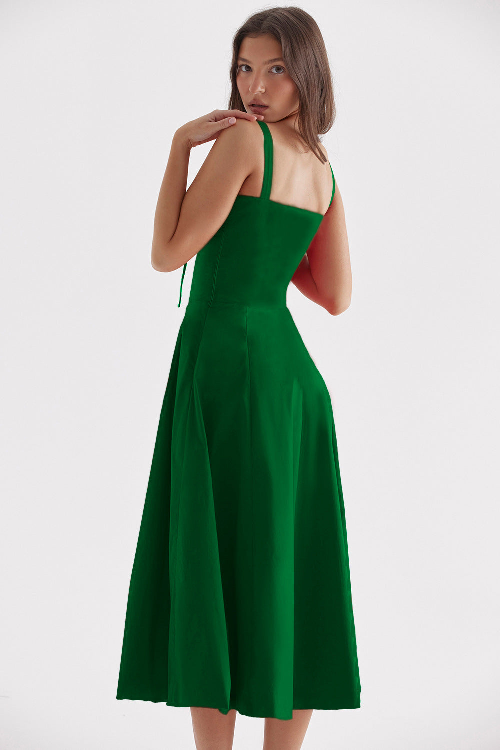Vestito Midi Charlotte con Top a Laccio e Spacco