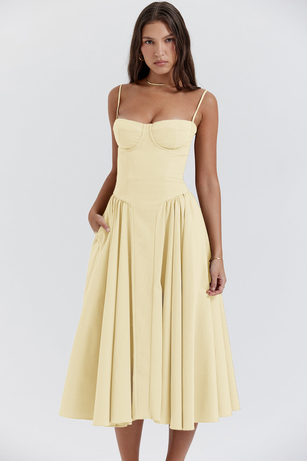 Vestito Midi Bridget con Top e Spalline Sottili