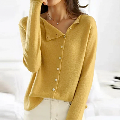 Isabella – Elegante Cardigan Donna con Bottoni Asimmetrici