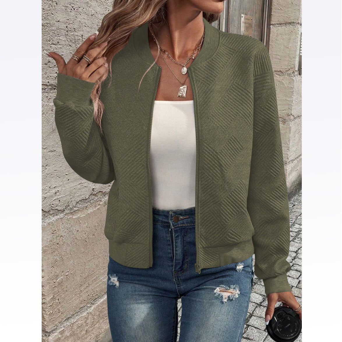 Giacca Bomber Leggera da Donna – Tessuto Trapuntato e Fit Confortevole