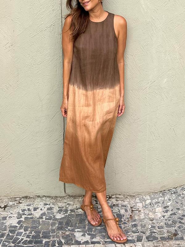 Lysandra - Abito Lungo Casual con Stampa Tie-Dye