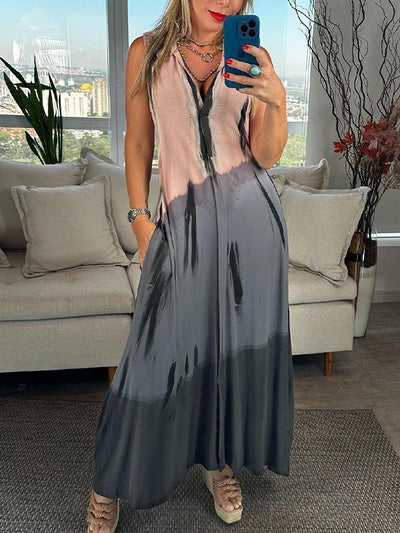 Abito Tie-Dye con Scollo a V