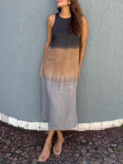 Lysandra - Abito Lungo Casual con Stampa Tie-Dye