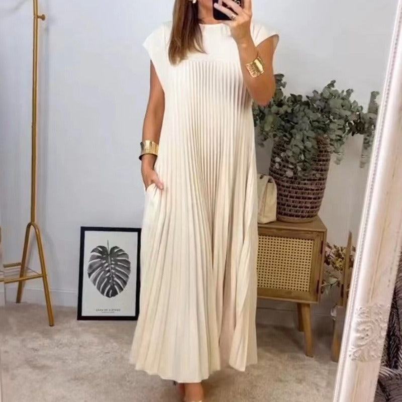Elegant Pleated Long Dress