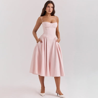 Vestito Midi Bridget con Top e Spalline Sottili