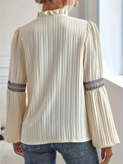 Camicia Boho a Manica Lunga con Elementi Tribali