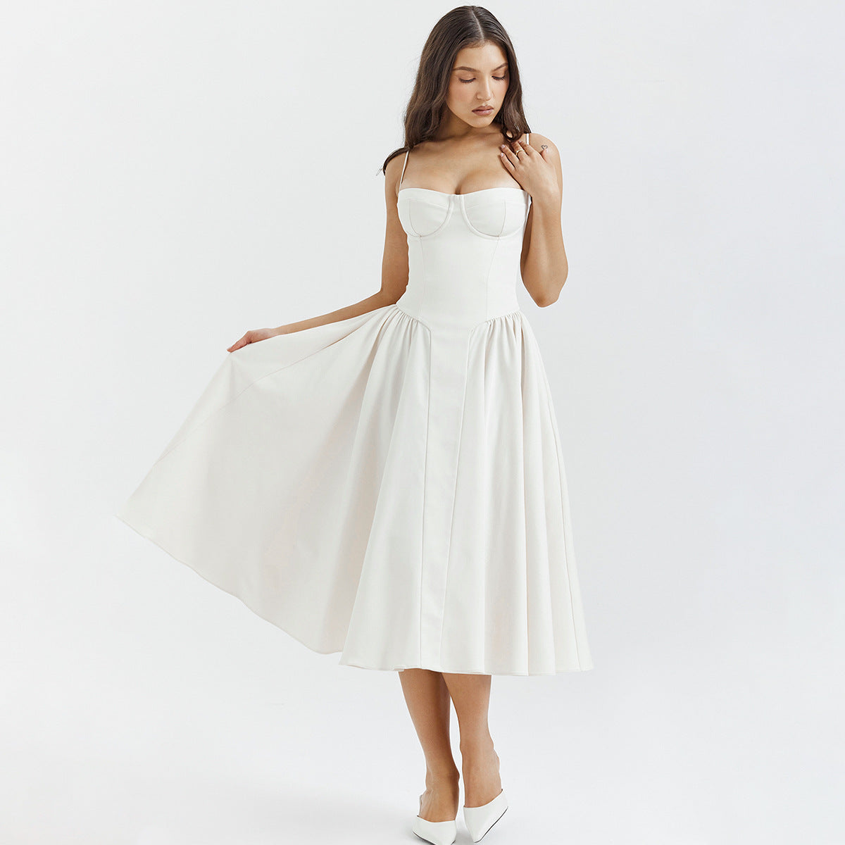 Vestito Midi Bridget con Top e Spalline Sottili