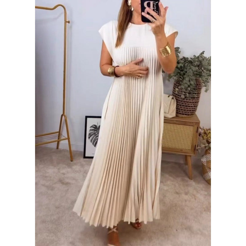 Elegant Pleated Long Dress