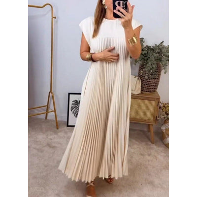 Elegant Pleated Long Dress