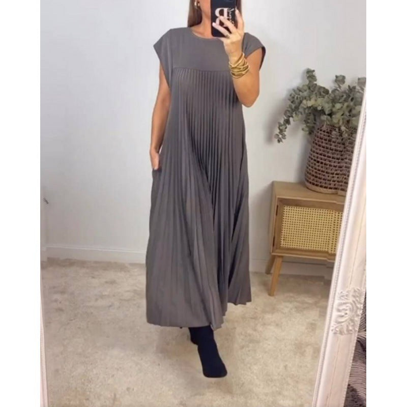 Elegant Pleated Long Dress