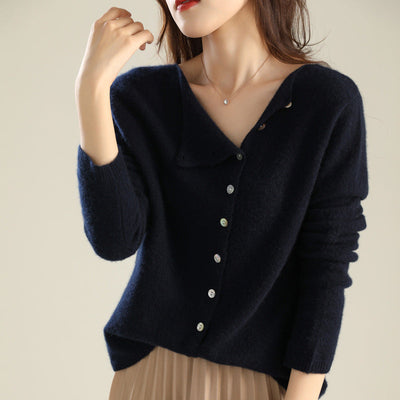Isabella – Elegante Cardigan Donna con Bottoni Asimmetrici