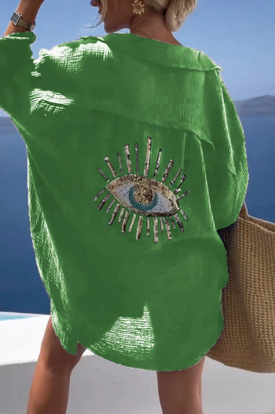 Oversize Shirt with Turkish Eye Detail