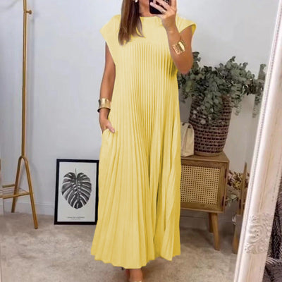 Elegant Pleated Long Dress