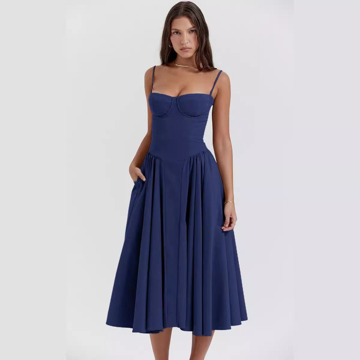 Vestito Midi Bridget con Top e Spalline Sottili