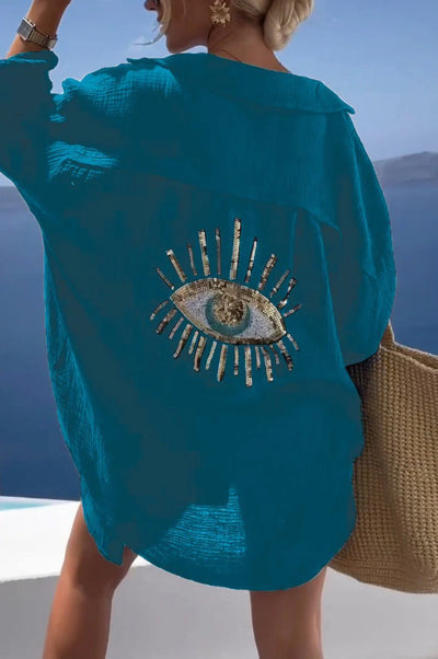 Oversize Shirt with Turkish Eye Detail