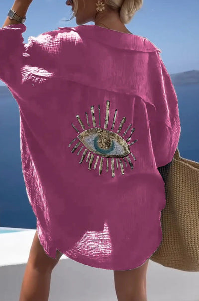 Oversize Shirt with Turkish Eye Detail