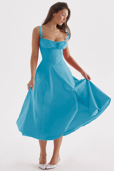 Vestito Midi Charlotte con Top a Laccio e Spacco