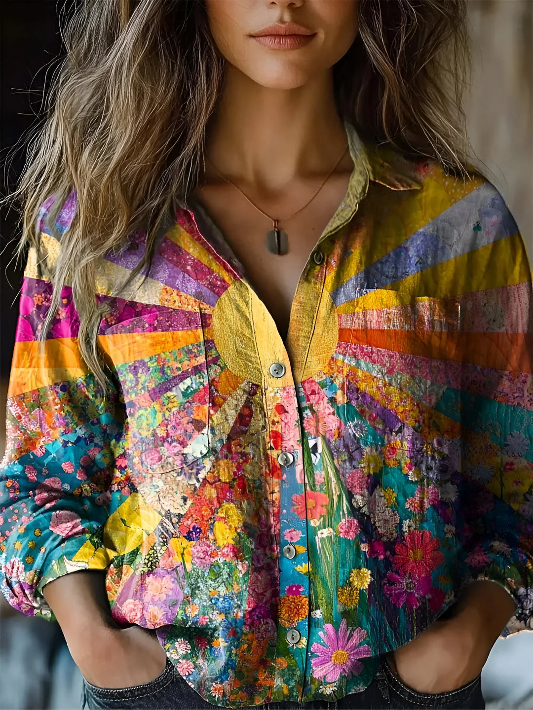Camicia Luna con Stampa Splendente