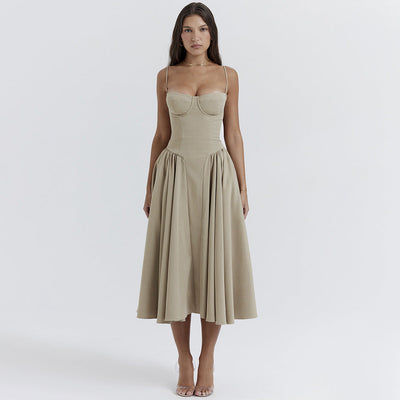 Vestito Midi Bridget con Top e Spalline Sottili