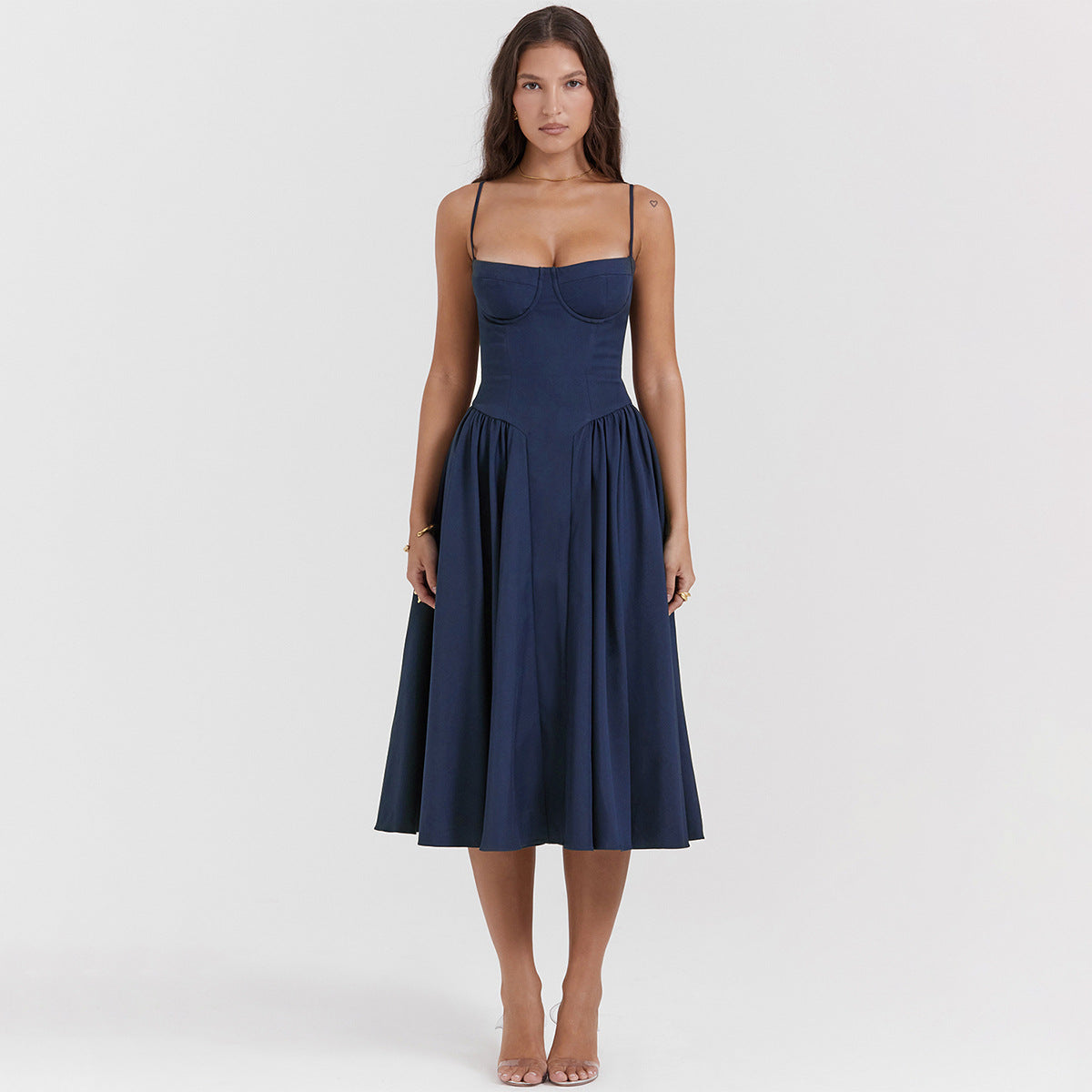 Vestito Midi Bridget con Top e Spalline Sottili
