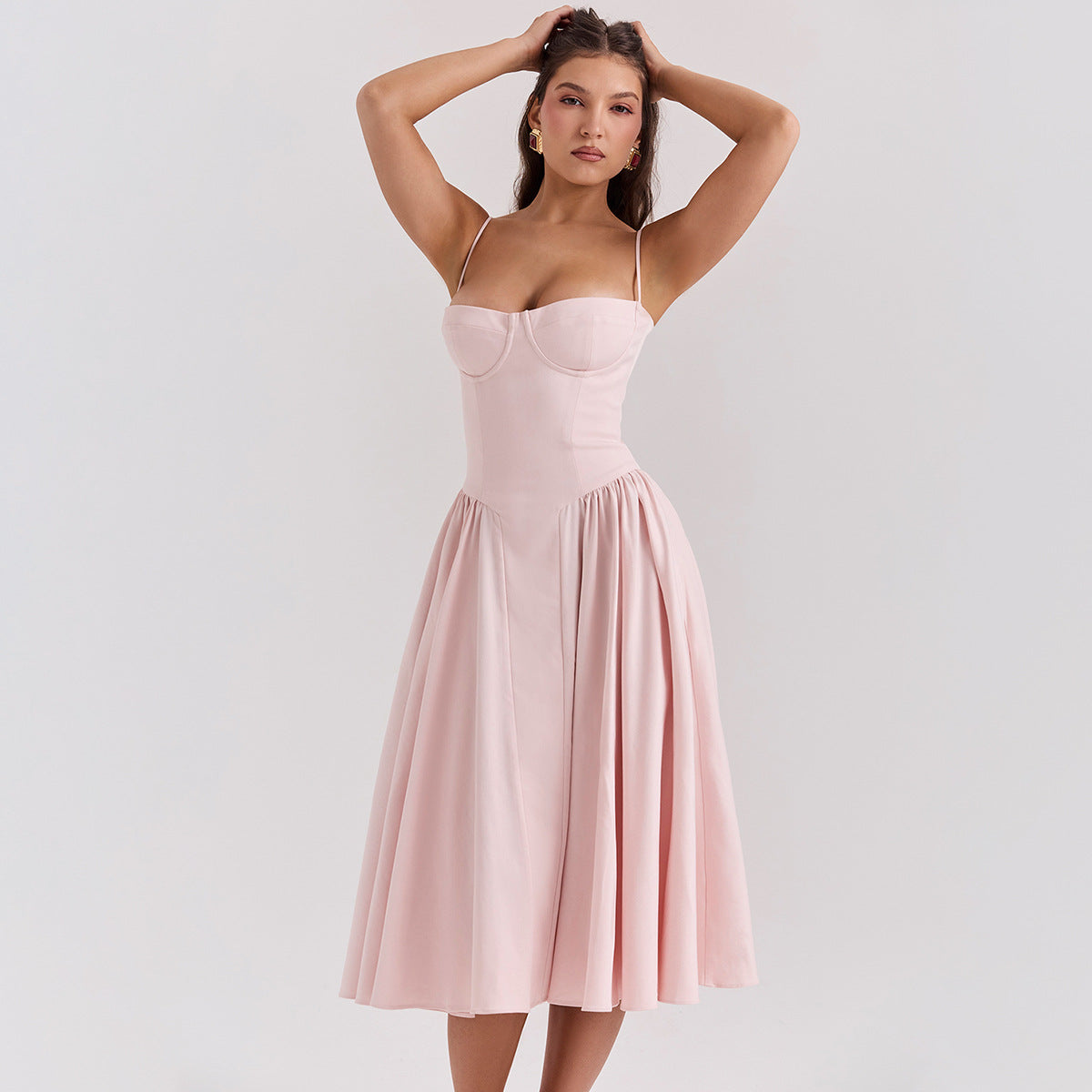 Vestito Midi Bridget con Top e Spalline Sottili