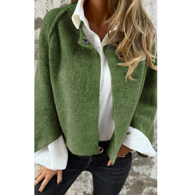 Chiara – Elegante Giacca Corto Donna in Look Cashmere con Maniche Svasate