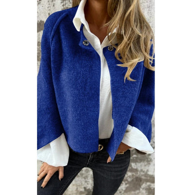 Chiara – Elegante Giacca Corto Donna in Look Cashmere con Maniche Svasate