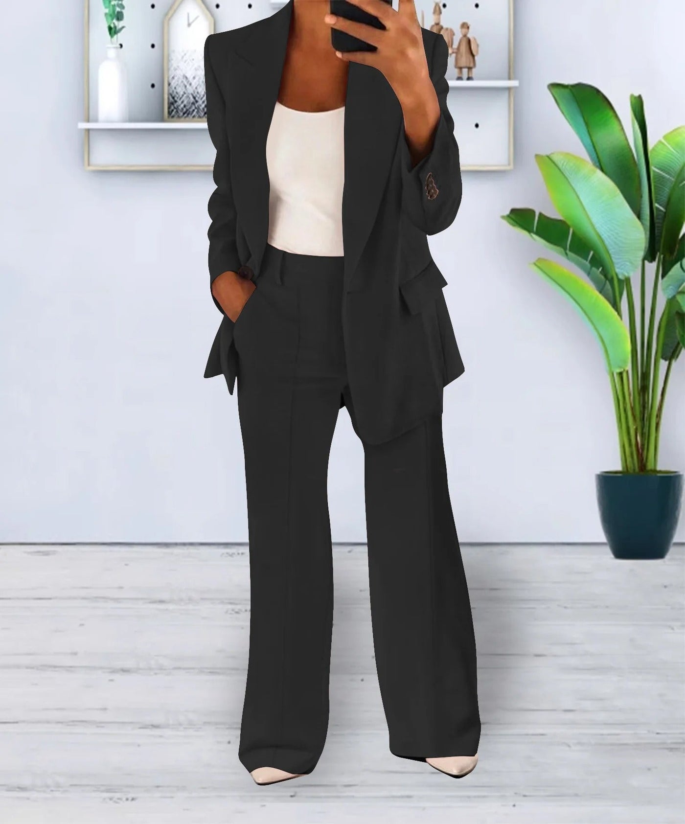 Completo Donna Elegante Bianco – Blazer e Pantaloni per Stile e Comfort