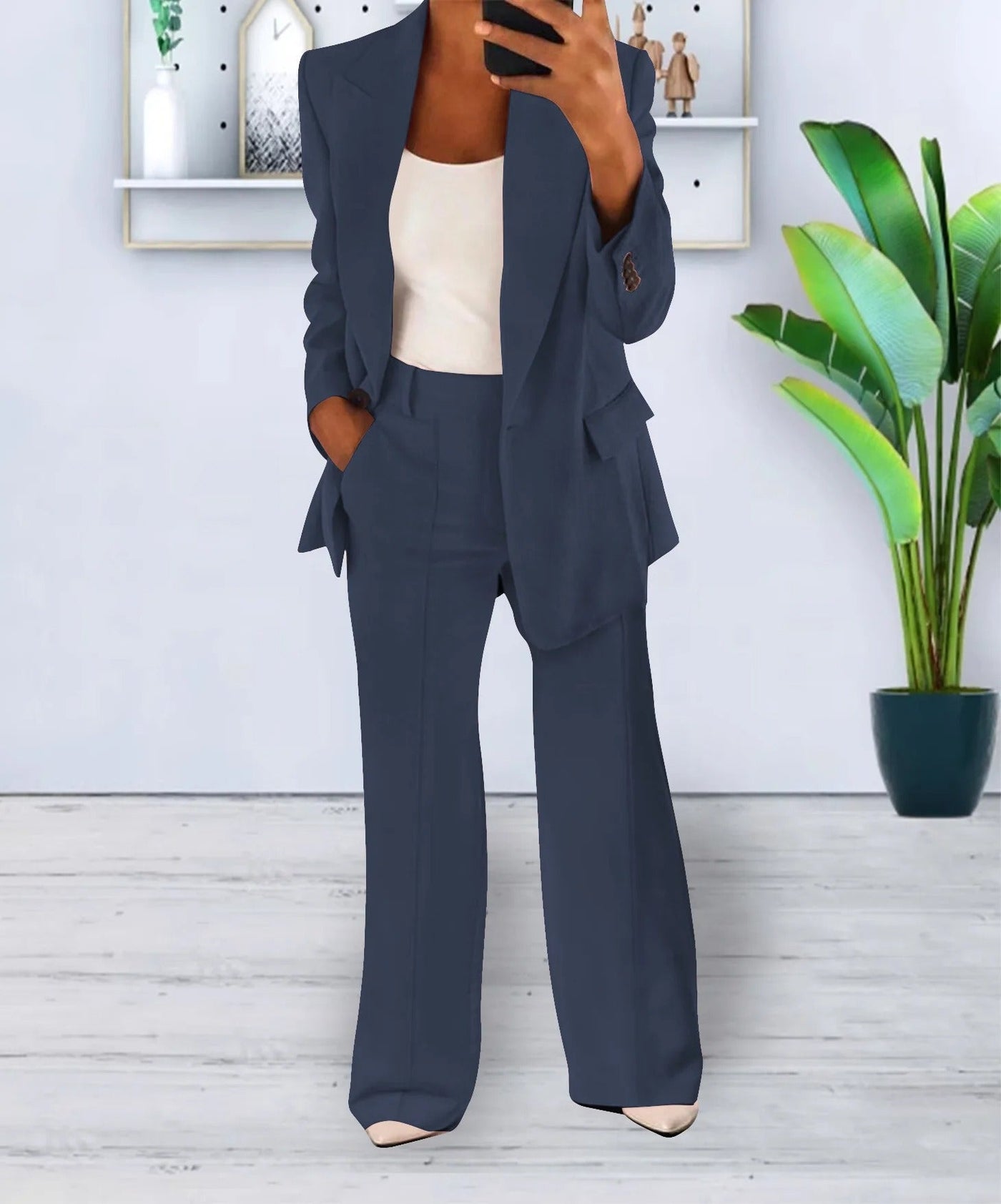 Completo Donna Elegante Bianco – Blazer e Pantaloni per Stile e Comfort
