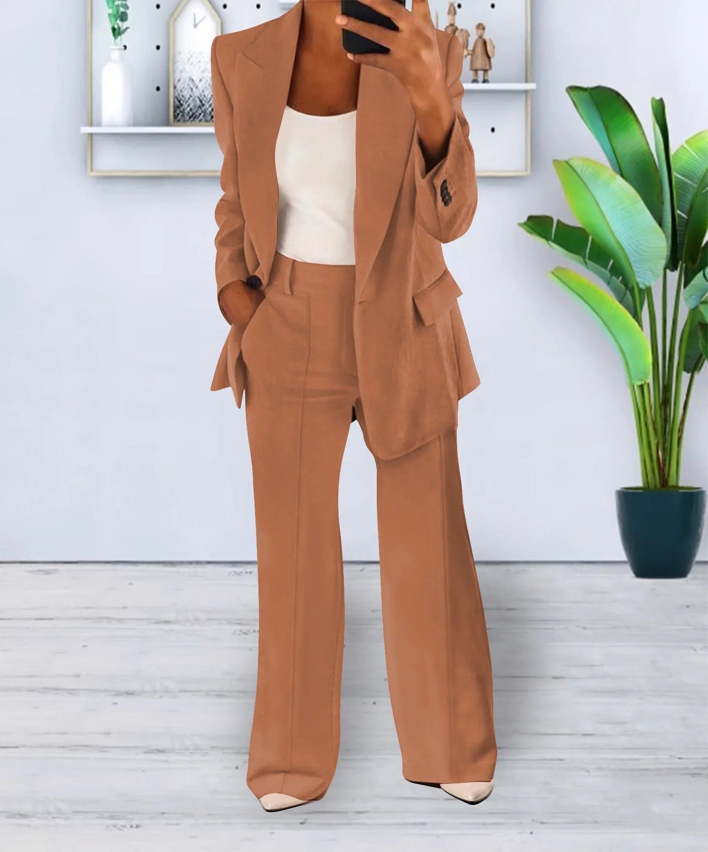 Completo Donna Elegante Bianco – Blazer e Pantaloni per Stile e Comfort