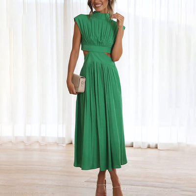 Selina - Abito Lungo Plissettato con Scollo Halter