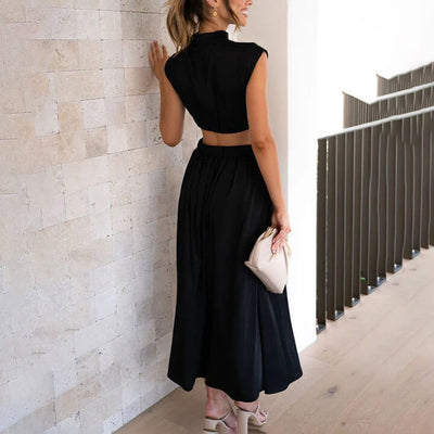 Selina - Abito Lungo Plissettato con Scollo Halter