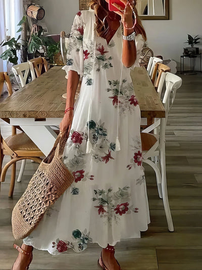 Abito Estivo Lungo con Stampa Boho